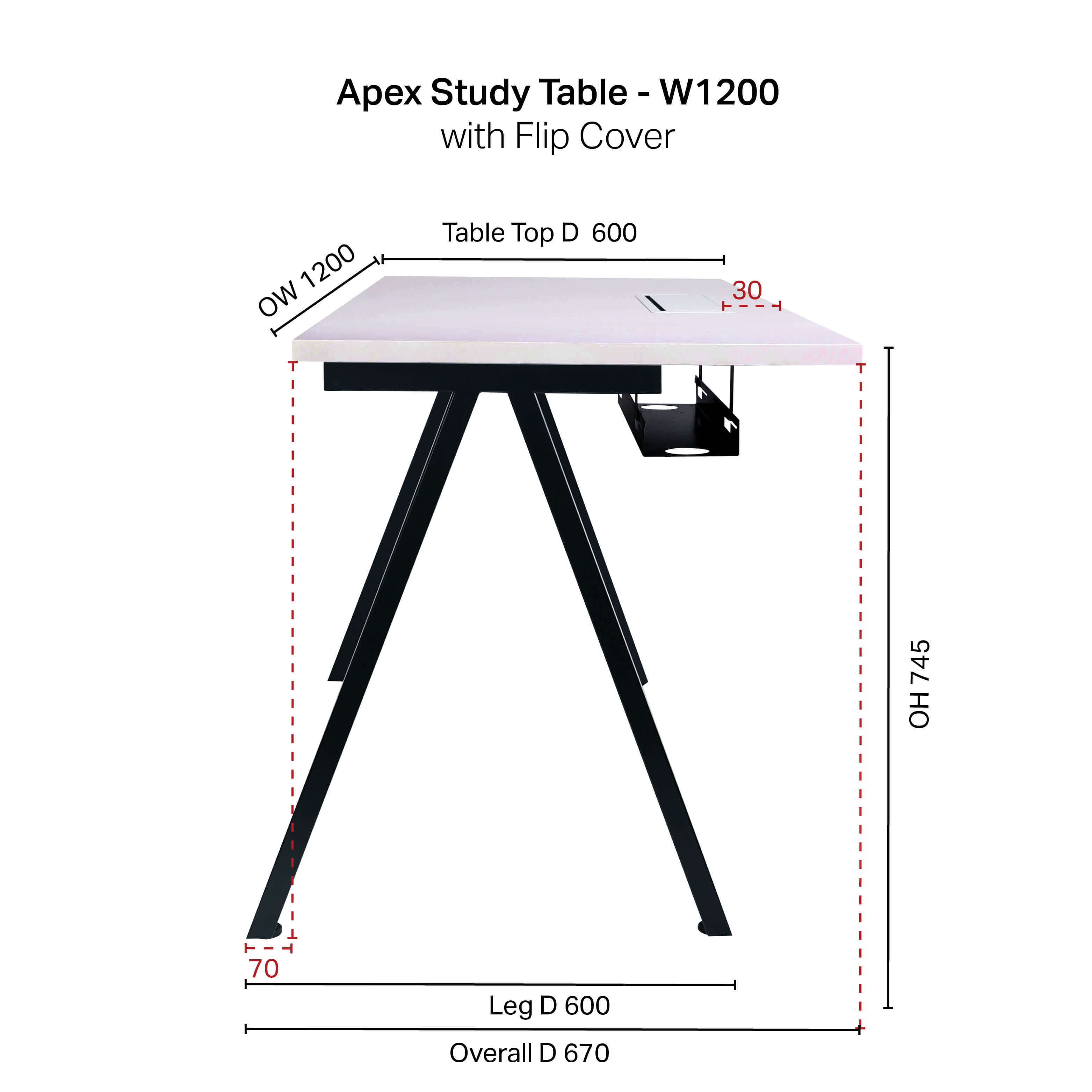 Apex Study Table - W1200